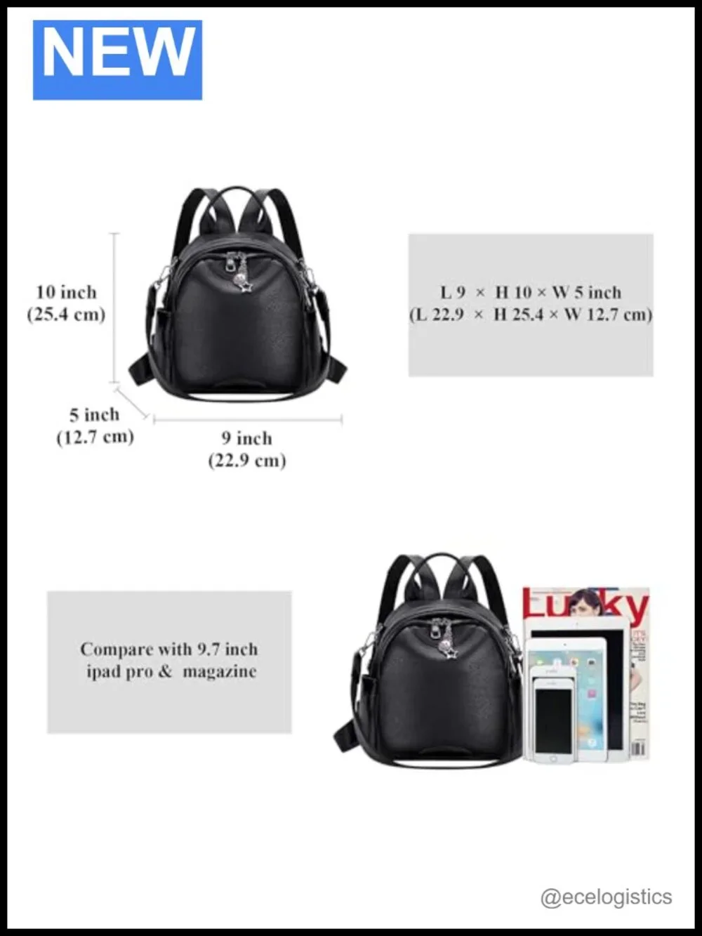 Genuine Leather Backpack Purse Women Convertible Shoulder Handbag Work Daypack